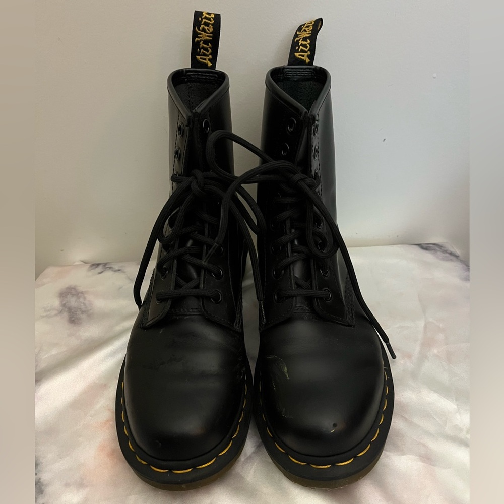 Dr. Martens Black Leather Lace-Up Boots - Picture 2 of 10